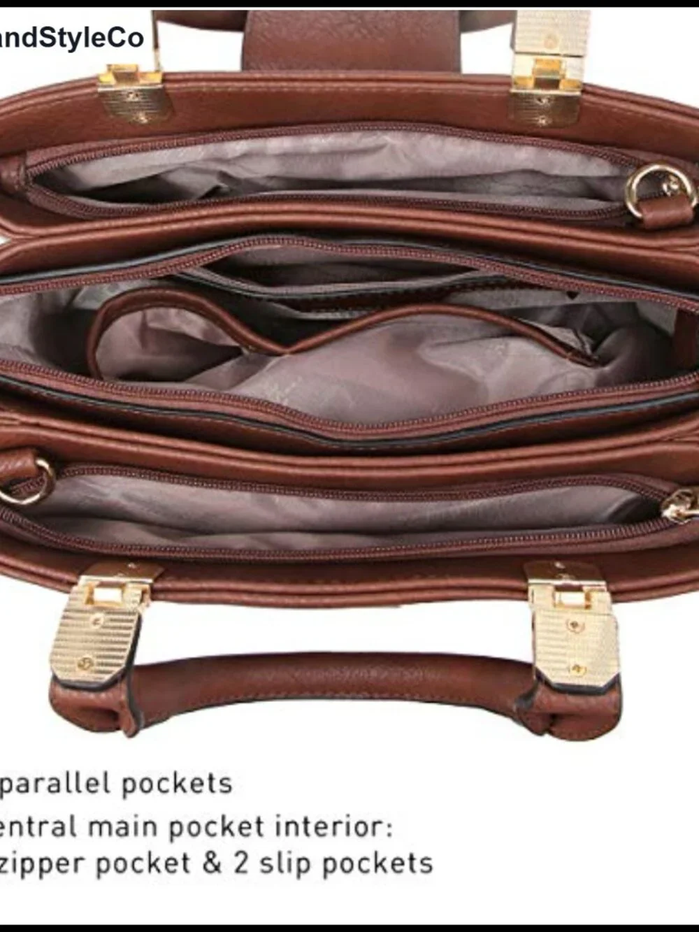 Vegan Leather Satchel Handbag with Top Handle and Detachable Shoulder Strap